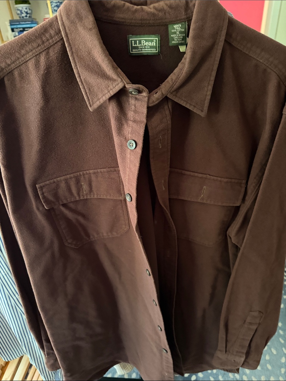 L.L. Bean Chocolate Brown Snap-Front Shirt Jacket